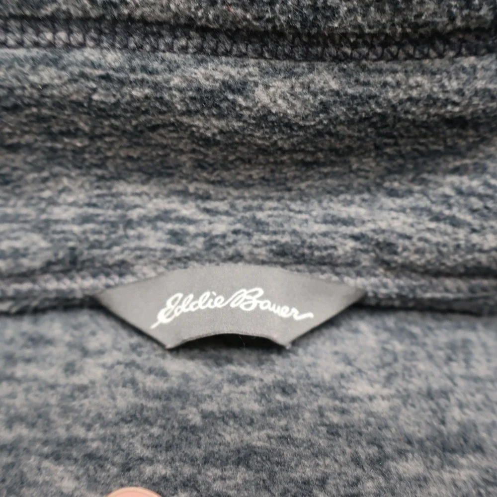 Eddie Bauer Jacket Mens Large Tall Gray First Ascent Fleece Full Zip Outdoor